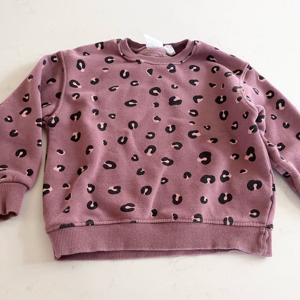 Zara girls mauve animal print sweatshirt size 12/18 months